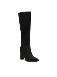 Jenny Fairy Kozaki LS5784-02 Czarny. Czarne kozaki Jenny Fairy, z materiału, bez obcasa, na słupku, bez zapięcia. Za 99.99 zł.