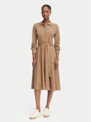 Lacoste Sukienka codzienna EF5299 Brązowy jasny Regular Fit. Brązowe sukienki Lacoste, na co dzień, bez wzorów, z bawełny, bez kołnierzyka, bez ramiączek, proste. Za 834.99 zł.