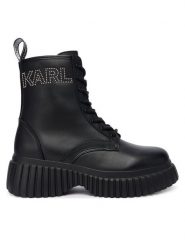KARL LAGERFELD Trzewiki KL44475 Czarny. Czarne botki KARL LAGERFELD, bez wzorów, ze skóry, bez obcasa, na płaskiej podeszwie, bez zapięcia. Za 1,219.00 zł.