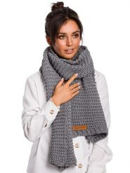 Be Wear Szalik w kolorze szarym - (D)168 x (S)32 cm rozmiar: onesize. Szare szaliki Be Wear, z aplikacjami, z materiału. Za 102.95 zł.