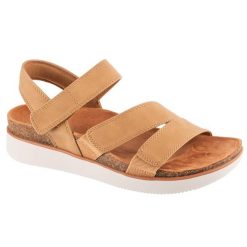 Sandały damskie, Lifted Comfort. Brązowe sandały Skechers, bez wzorów, bez obcasa, bez zapięcia. Za 189.99 zł.