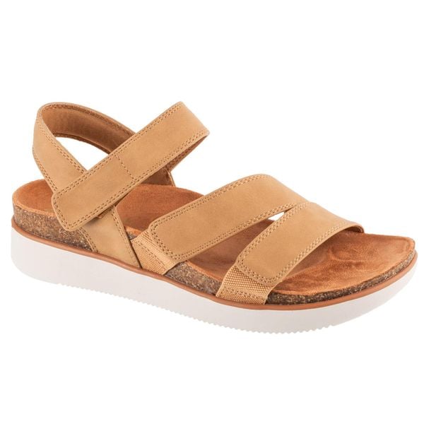 Sandały damskie, Lifted Comfort. Brązowe sandały Skechers, bez wzorów, bez obcasa, bez zapięcia. Za 189.99 zł.