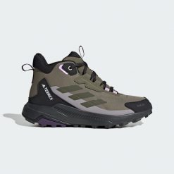 Buty Terrex Anylander Mid Rain.Rdy Hiking. Brązowe trekkingi Adidas, z materiału. Za 439.00 zł.
