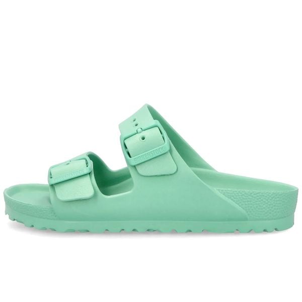 Klapki Birkenstock Arizona Eva Bold Jade Damskie. Zielone klapki Birkenstock, bez wzorów, z materiału, bez obcasa. Za 372.00 zł.