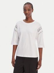 Liu Jo T-Shirt WA6128 JS904 Biały Relaxed Fit. Białe t-shirty Liu Jo, m, bez wzorów, z bawełny, bez kołnierzyka, bez ramiączek. Za 359.99 zł.