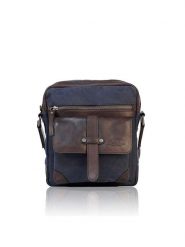 Bellicci Skórzana torebka "Steve" w kolorze brązowo-granatowym - 22 x 25 x 8 cm rozmiar: onesize. Brązowe torby na ramię Bellicci, bez wzorów, z materiału, na ramię, bez dodatków. Za 215.71 zł.