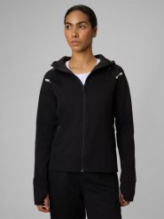 4F Bluza dresowa slim z kapturem damska - czarna XL. Czarne bluzy 4f, xl, bez wzorów, z dresówki, z kapturem. Za 199.99 zł.
