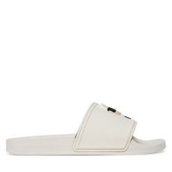 Klapki KARL LAGERFELD. Białe klapki KARL LAGERFELD, bez wzorów, bez obcasa. Za 329.99 zł.