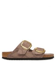 Birkenstock Klapki Arizona Big Buckle 1032891 Beżowy. Brązowe klapki Birkenstock, bez wzorów, ze skóry, bez obcasa. Za 458.99 zł.
