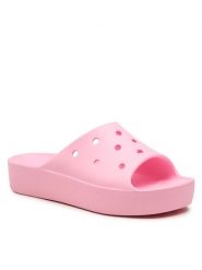 Crocs Klapki Classic Platform Slide 208180 Różowy. Czerwone klapki Crocs, bez wzorów, z tworzywa sztucznego, bez obcasa. Za 209.00 zł.