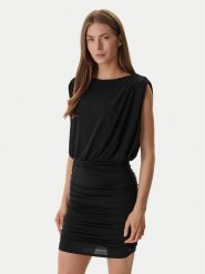 Guess Sukienka koktajlowa W6GK56 K3171 Czarny Regular Fit. Czarne sukienki Guess, xs, z aplikacjami, z syntetyku, wizytowe, bez kołnierzyka, bez ramiączek. Za 519.99 zł.