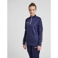 Bluza do piłki nożnej damska Hummel demi-zip hml AUTHENTIC. Niebieskie bluzy Hummel, xs, bez wzorów, bez kaptura. Za 218.00 zł.