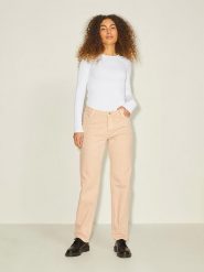 JJXX Koszulka w kolorze białym rozmiar: S. Białe bluzki JJXX, s, bez wzorów, prążkowane, bez kołnierzyka, bez ramiączek. Za 60.99 zł.