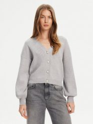 Guess Kardigan W5YR07 Z2ZK2 Szary Relaxed Fit. Szare kardigany Guess, xs, z aplikacjami, z wiskozy. Za 479.99 zł.