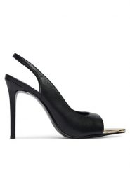 Just Cavalli Sandały 80RA3S56 ZPB90 Czarny. Czarne sandały Just Cavalli, bez wzorów, ze skóry, bez obcasa, na szpilce, bez zapięcia. Za 862.99 zł.