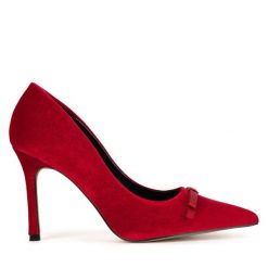 Szpilki Nine West. Czerwone szpilki Nine West, bez wzorów, bez obcasa, na szpilce, bez zapięcia. Za 199.99 zł.