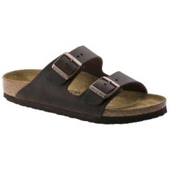 Sandały Damskie Arizona Habana Z Nubuku. Brązowe sandały Birkenstock, bez wzorów, z materiału, bez obcasa, na słupku, bez zapięcia. Za 540.55 zł.