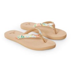 Japonki damskie Rip Curl Freedom Bloom Open Toe. Brązowe klapki Rip Curl, bez wzorów, z otwartym noskiem, bez obcasa. Za 69.99 zł.