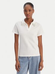 Marella Polo Onirica 2615951011 Biały Regular Fit. Białe koszulki polo Marella, s, bez wzorów, z bawełny, bez kołnierzyka, bez ramiączek. Za 429.99 zł.
