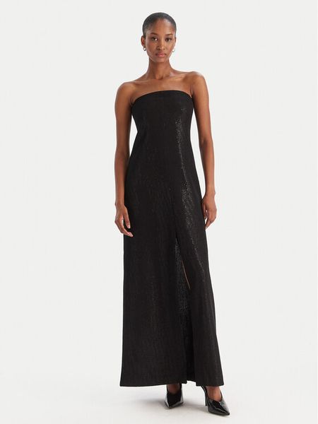 Eleh Sukienka wieczorowa EFW250295 Czarny Regular Fit. Czarne sukienki Eleh, bez wzorów, z syntetyku, wizytowe, bez kołnierzyka, bez ramiączek. Za 309.99 zł.