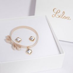 Zestaw Mini Icons z koniczyną III. Białe bransoletki Lilou, pozłacane. Za 317.00 zł.