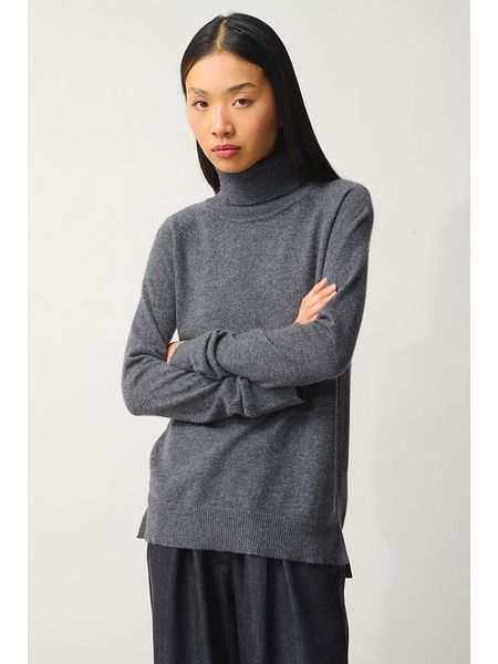 AUTHENTIC CASHMERE Kaszmirowy golf w kolorze antracytowym rozmiar: XL. Czarne golfy AUTHENTIC CASHMERE, xl, bez wzorów, z kaszmiru, bez ramiączek. Za 474.95 zł.