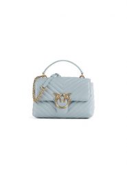 Pinko Skórzana torebka w kolorze błękitnym - 23 x 16 x 7 cm rozmiar: onesize. Niebieskie torby na ramię Pinko, z aplikacjami, z materiału, przez ramię, bez dodatków. Za 834.60 zł.