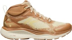 Keen Leiki Mid WP damskie buty trekkingowe safari/chipmunk. Brązowe trekkingi Keen, z materiału, trekkingowe. Za 505.99 zł.