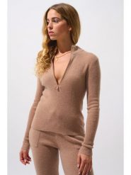 AUTHENTIC CASHMERE Kaszmirowy sweter "Asta" w kolorze beżowym rozmiar: M. Brązowe swetry AUTHENTIC CASHMERE, m, bez wzorów, z kaszmiru, bez ramiączek. Za 409.00 zł.