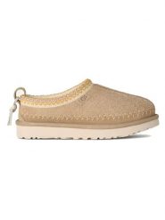UGG Skórzane kapcie "Tasman Biarritz" w kolorze beżowym rozmiar: 41. Brązowe obuwie domowe UGG, bez wzorów, ze skóry, bez zapięcia. Za 506.32 zł.