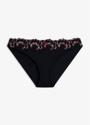Figi z bezszwowym tyłem. Czarne figi bonprix, s, bez wzorów. Za 37.99 zł.