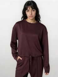 Bluza crewneck z domieszką wiskozy - brązowy. Brązowe bluzy Sinsay, l, bez wzorów, z wiskozy, bez kaptura. Za 49.99 zł.