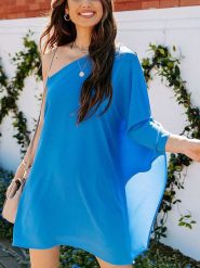 LA Angels Sukienka w kolorze niebieskim rozmiar: L. Niebieskie sukienki LA Angels, na imprezę, l, bez wzorów, bez kołnierzyka, bez ramiączek, mini. Za 172.49 zł.