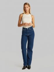 CALVIN KLEIN JEANS Dżinsy - Regular fit - w kolorze granatowym rozmiar: W26/L32. Niebieskie jeansy Calvin Klein Jeans, l, z aplikacjami, z podwyższonym stanem. Za 258.52 zł.