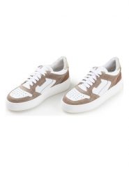 Anna Morellini Skórzane sneakersy "Stelda" w kolorze biało-brązowym rozmiar: 41. Białe trampki Anna Morellini, bez wzorów, bez zapięcia. Za 281.10 zł.