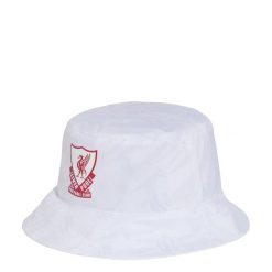 Kapelusz typu bucket Liverpool FC. Białe kapelusze Adidas, bez wzorów, z materiału. Za 119.00 zł.