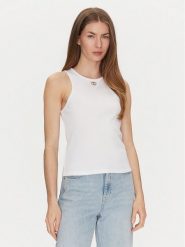 TWINSET Top 251TP2550 Biały Slim Fit. Białe topy Twinset, xs, bez wzorów, z bawełny, bez kołnierzyka, bez ramiączek. Za 249.99 zł.