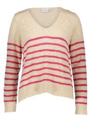 Vila Sweter w kolorze beżowo-różowym rozmiar: M. Brązowe swetry Vila, m, bez wzorów, z bawełny, bez ramiączek. Za 88.64 zł.