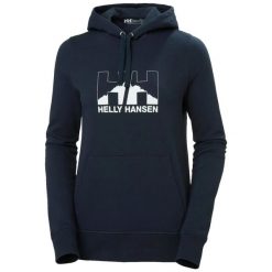 Bluza z kapturem dla kobiet Helly Hansen Nord graphic. Niebieskie bluzy Helly Hansen, bez wzorów, z kapturem. Za 417.50 zł.