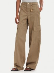 MICHAEL Michael Kors Spodnie cargo MT631013X6 Beżowy ciemny Wide Leg. Brązowe spodnie materiałowe MICHAEL Michael Kors, bez wzorów, z bawełny. Za 879.99 zł.
