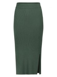 Eight2Nine Spódnica w kolorze ciemnozielonym rozmiar: L. Zielone spódnice Eight2Nine, l, bez wzorów, prążkowane, midi. Za 74.99 zł.