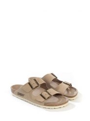 Sunbay Klapki "Trefle" w kolorze beżowym rozmiar: 42. Brązowe klapki Sunbay, bez wzorów, z otwartym noskiem, bez obcasa, na płaskiej podeszwie. Za 149.66 zł.