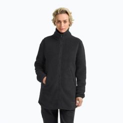 Bluza trekkingowa damska Jack Wolfskin High Curl Coat. Czarne bluzy Jack Wolfskin, bez wzorów, bez kaptura. Za 429.99 zł.