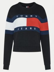 Tommy Jeans Sweter Center Flag DW0DW19335 Czarny Regular Fit. Czarne swetry Tommy Jeans, xl, bez wzorów, z bawełny, bez ramiączek. Za 416.71 zł.