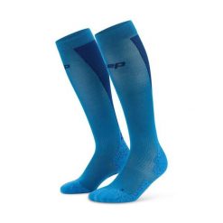 Damskie długie skarpety kompresyjne sportowe Core Ultralight CEP. Niebieskie skarpety CEP, bez wzorów, z elastanu. Za 199.00 zł.