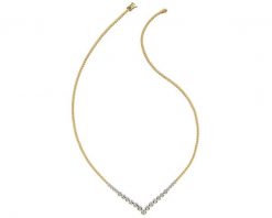 Naszyjnik z żółtego złota z brylantami - 43 cm - 0,47 ct - próba 585. Żółte naszyjniki Apart, z brylantem, złote. Za 17,990.00 zł.