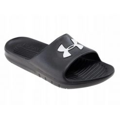 KLAPKI UNDER ARMOUR 3021286-001 czarne na basen lato lekkie sportowe 37,5. Czarne klapki Under Armour, bez wzorów, bez obcasa. Za 99.00 zł.