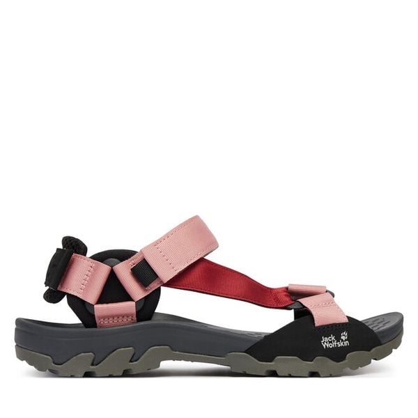 Sandały Jack Wolfskin. Czerwone sandały Jack Wolfskin, bez wzorów, sportowe, bez obcasa, bez zapięcia. Za 379.99 zł.