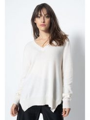 AUTHENTIC CASHMERE Kaszmirowy sweter "Giegn" w kolorze białym rozmiar: M. Białe swetry AUTHENTIC CASHMERE, m, bez wzorów, z kaszmiru, bez ramiączek. Za 347.99 zł.