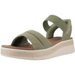 Sandały SKECHERS BOBS SUN RAY Zielony. Zielone sandały Skechers, bez wzorów, z syntetyku, sportowe, bez obcasa, bez zapięcia. Za 261.99 zł.